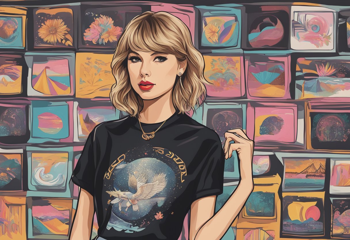 A black Taylor Swift shirt with eras tour aesthetic