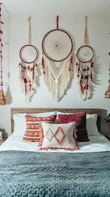 a boho bedroom with dreamcatchers hanging above th t6FUdPWGRa2a1vJGWf3K Q PosVfLE6R6q zxk6YVIOuw.jpg
