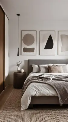 a minimalist bedroom with simple artwork featuring 4rRABeA QKK0EPMKju1XXg MKGZBoLFRZK9o iY6CQswA.jpg