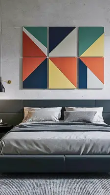 a modern bedroom with geometric wall art in bold c fEJUJK TCCUb3p7J Ww Q ULOcucDKQGKbKGLSyEi3tA.jpg