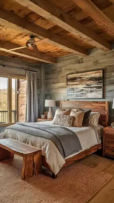 rustic wooden furniture cozy bedroom.jpg